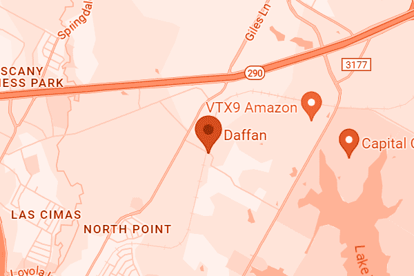 Map showing Daffan