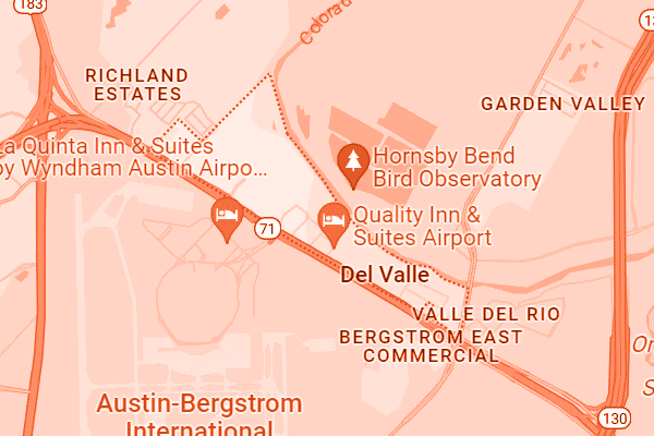 Map showing Del Valle