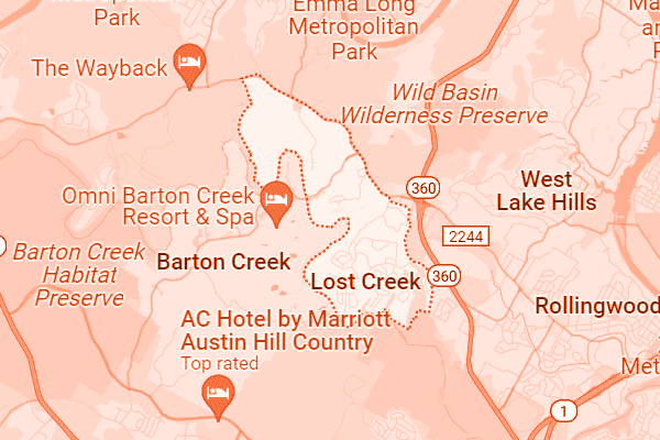 Map showing Lost Creek