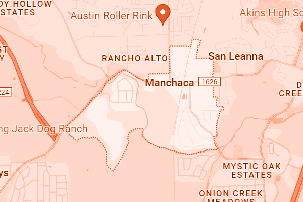 Map showing Manchaca