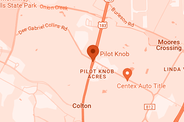 Map showing Pilot Knob