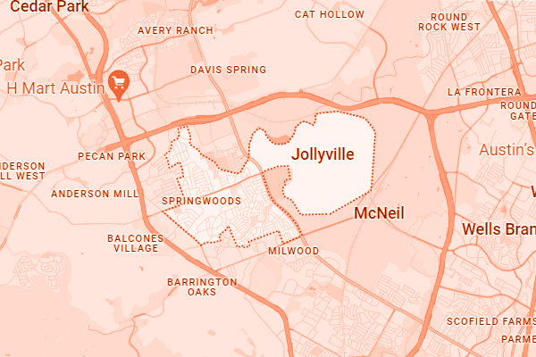 Map showing Jollyville