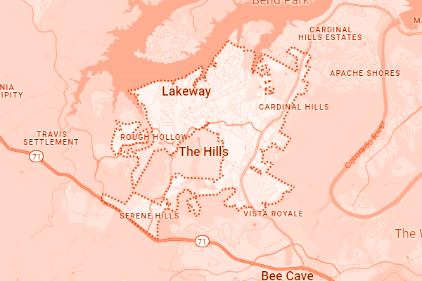 Map showing Lakeway